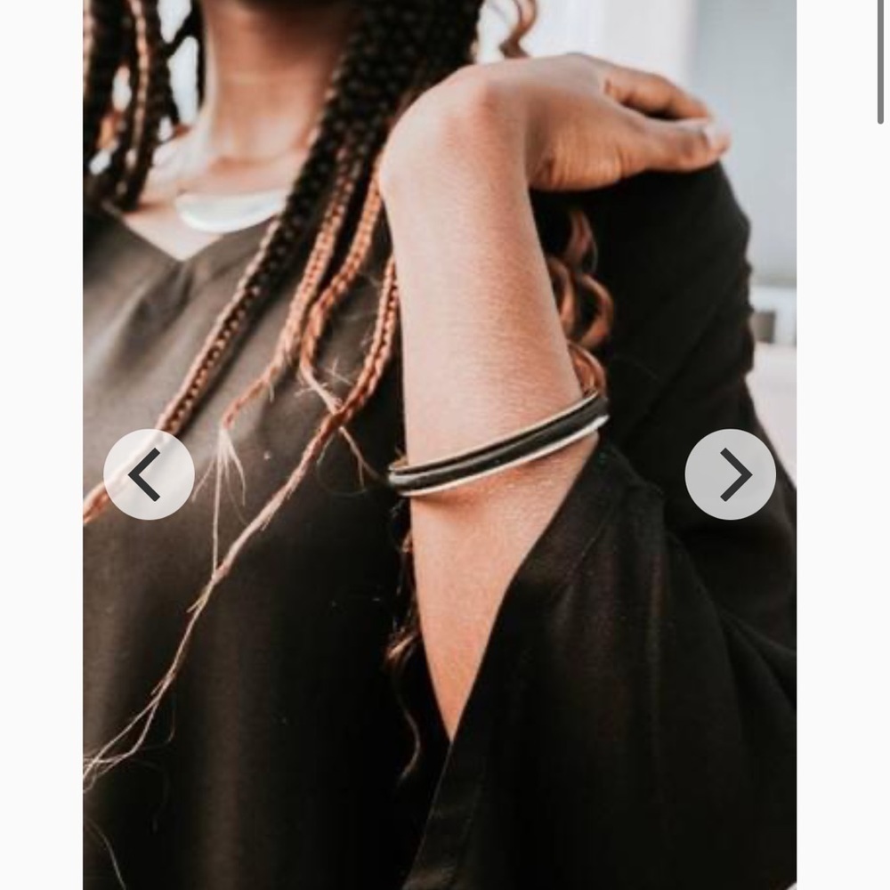 Sseko Brass Hair Tie Bangle bracelet new with tags raw brass made in Uganda​​ - Picture 3 of 3